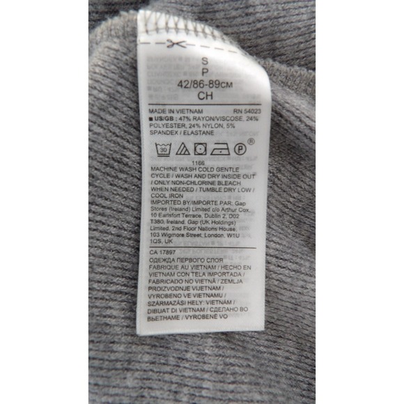 Banana Republic Long A Line Sweater Knit Dress V-Neck Gray Front Slit Size S - Picture 13 of 15